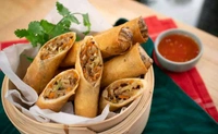 ZAIKA RESTURANT  Veg Spring Roll (2 Pcs)