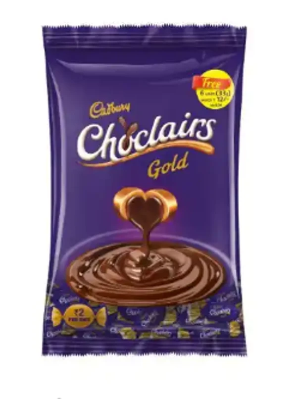 CADBURY CHOCLAIRS GOLD CHOCOLATE CANDY 60 U 330 G