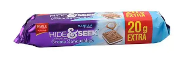 PARLE HIDE N SEEK CHOCO CHIP VANILLA CREAM BISCUITS 120 GM