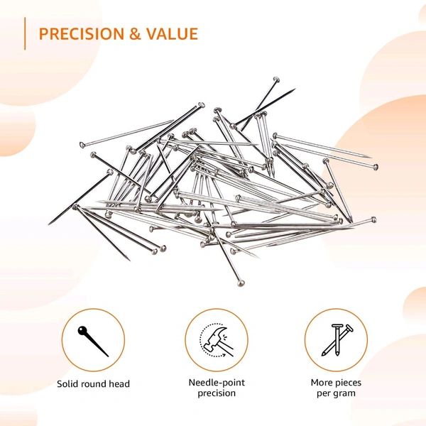 Pins | Solid Head, Needle Points Highly Plated | Small Box