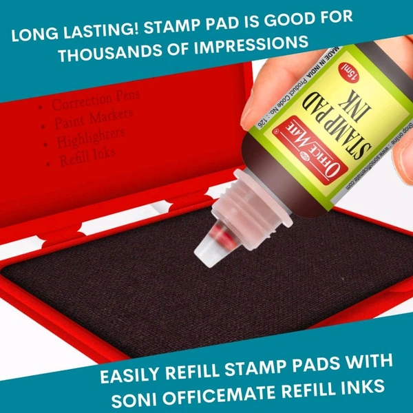 Soni Officemate Red Stamp Pad for Office - Red