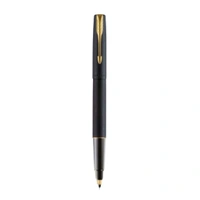Frontier Matte Black Roller Ball Pen With Gold Trim