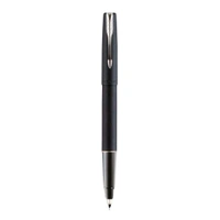 Frontier Matte Black Roller Ball Pen With Stainless Steel Trim