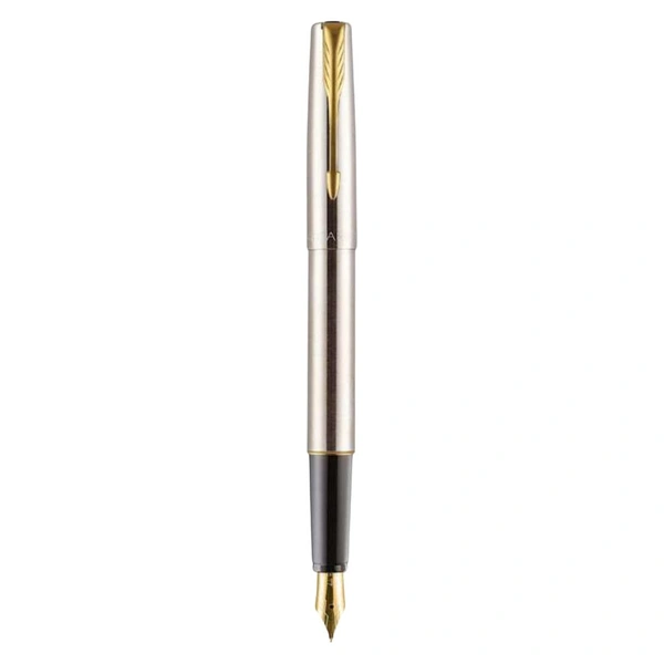 Frontier Stainless Steel Fountain Pen With Gold Trim 