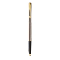 Frontier Stainless Steel Roller Ball Pen With Gold Trim 