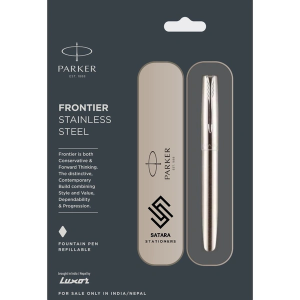 Frontier Stainless Fountain Pen With Stainless Steel Trim