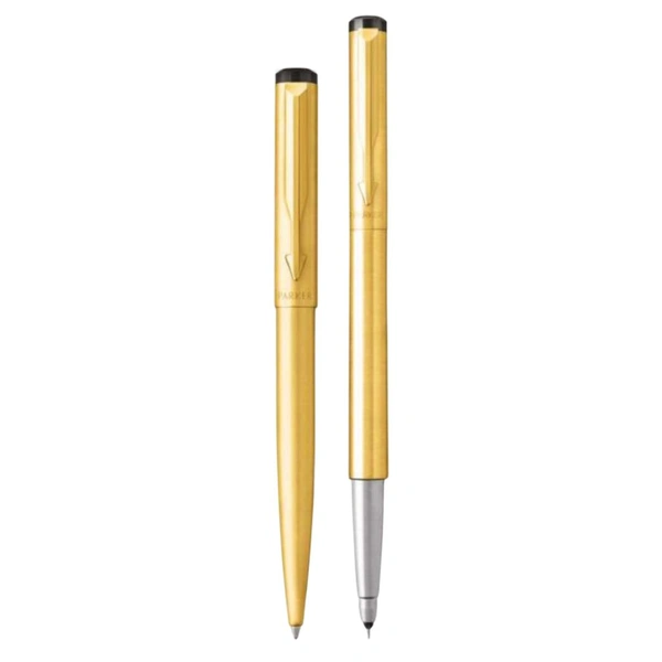 Vector Gold Ball Pen + Roller Ball Pen With Gold Trim