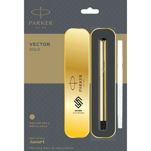 Vector Gold Roller Ball Pen With Gold Trim