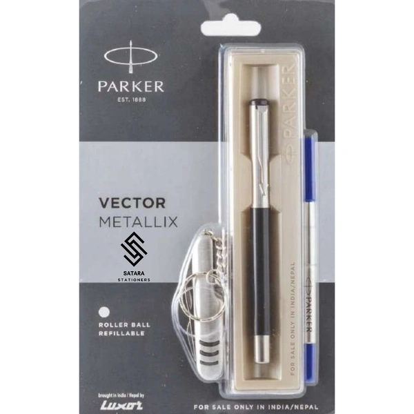 Vector Metallix Roller Ball Pen With Stainless Steel Trim 