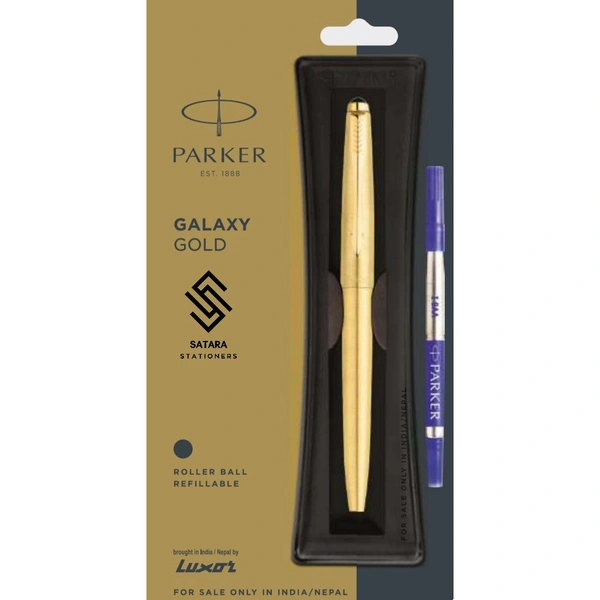 Galaxy Gold Roller Ball Pen With Gold Trim