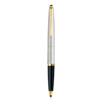 Galaxy Stainless Steel Roller Ball Pen With Gold Trim
