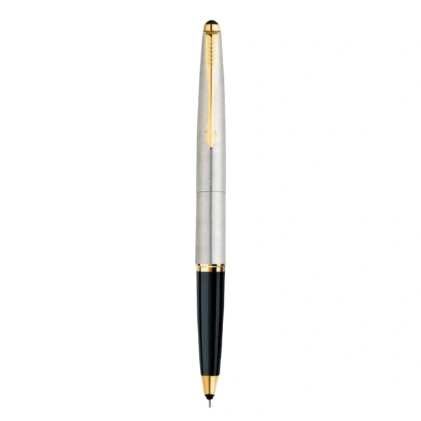 Galaxy Stainless Steel Roller Ball Pen With Gold Trim