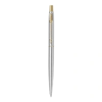 Classic Stainless Steel Ball Pen With Gold Trim 