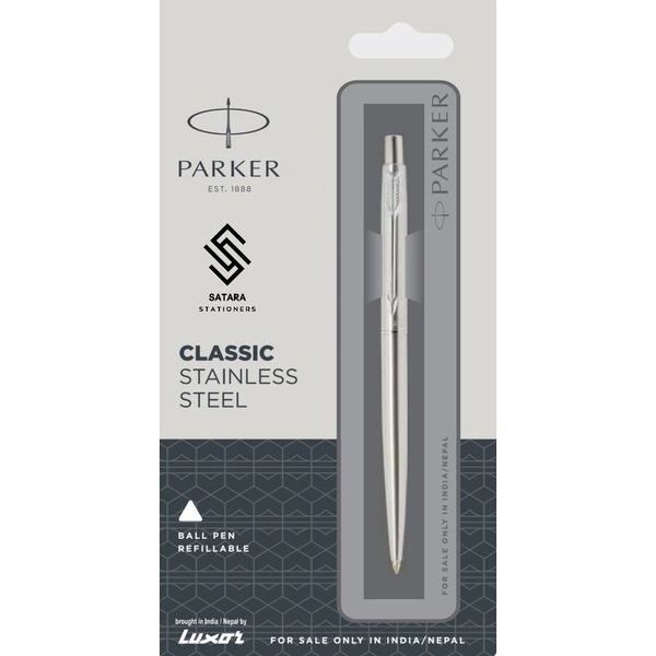 Classic Stainless Steel Ball Pen With Chrome Trim 