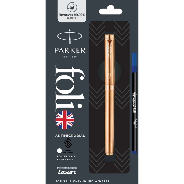 Folio Antimicrobial Roller Ball Pen With Copper Ion Plated