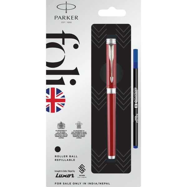 Folio Standard Roller Ball Pens With Stainless Steel Trim 
