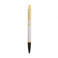 Latitude Shiny Chrome Ball Pen With Gold Trim