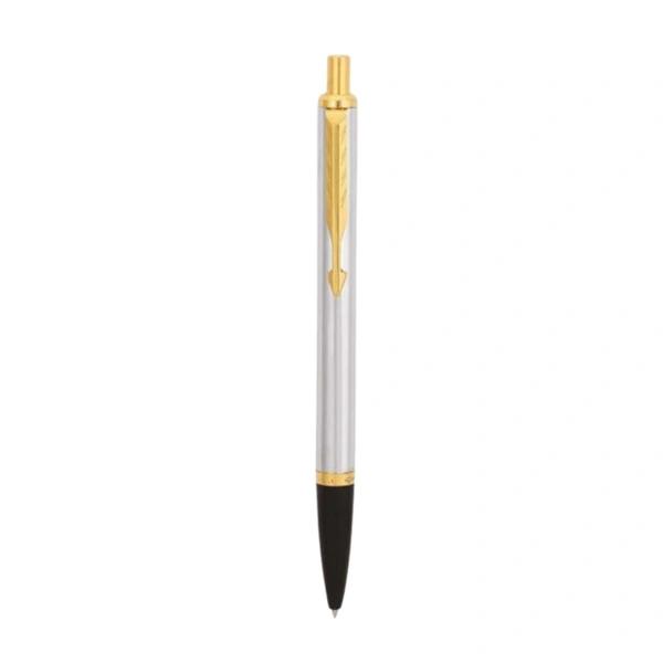 Latitude Shiny Chrome Ball Pen With Gold Trim