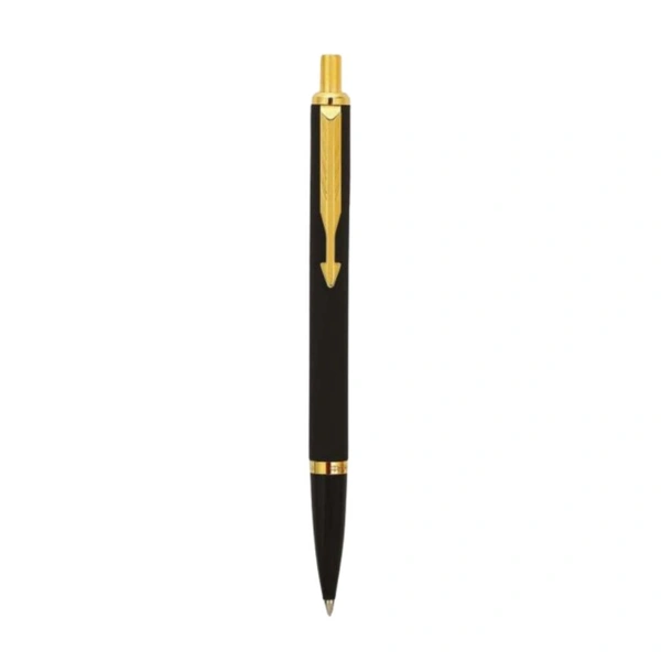 Latitude Matte Black Ball Pen With Gold Trim