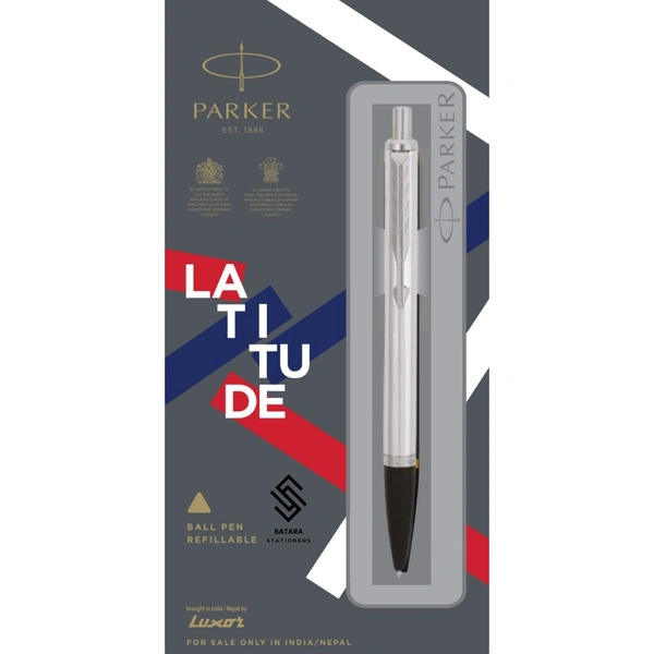 Latitude Shiny Chrome Ball Pen With Chrome Trim
