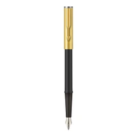 Beta Premium Gold Fountain Pen With Gold Trim + Ink Bottle 