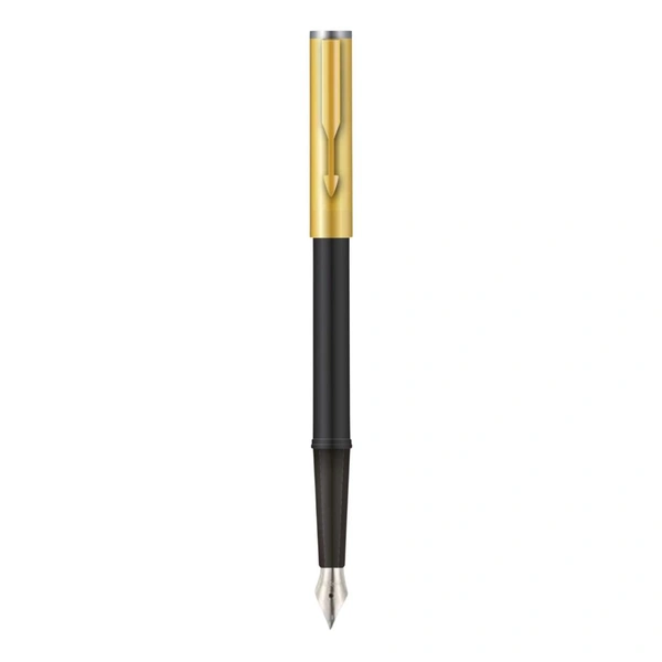 Beta Premium Gold Fountain Pen With Gold Trim + Ink Bottle 