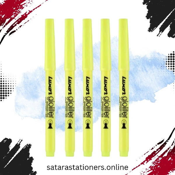 Luxor Yellow Fluorescent Gloliter Marker Pen - Yellow