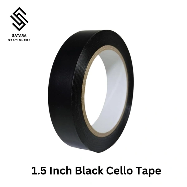 Black Cello Tape | Packaging Tape - 1.5 Inch, Black