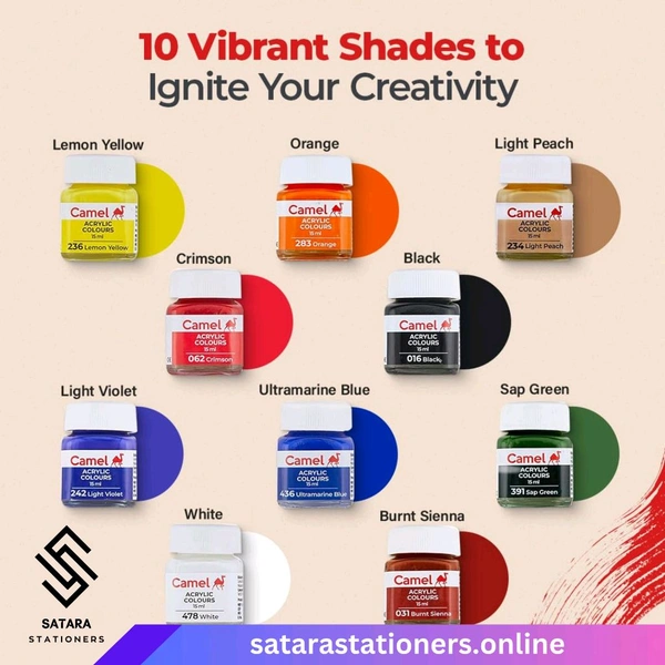Acrylic Colour | 10 Shade | Camel