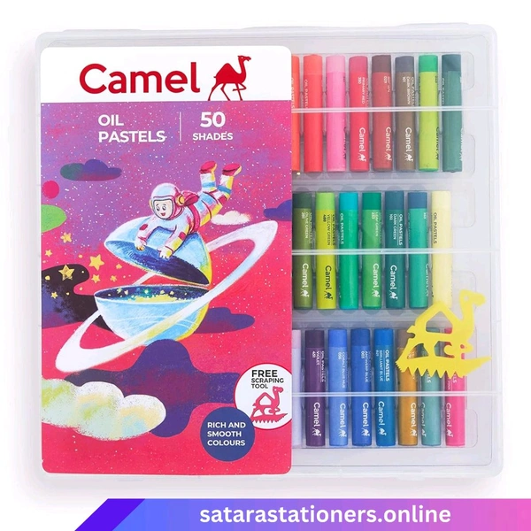 Oil Pastels | 50 Shade | Camel | Plastic Pack
