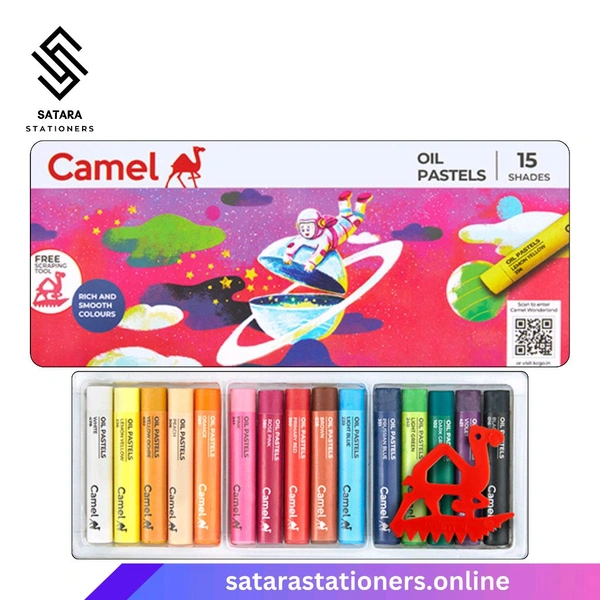 Oil Pastels | 15 Shade | Camel | Carton Pack