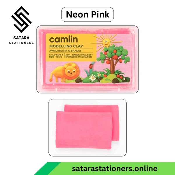 Camlin Modelling Clay | 150 g  - Neon Pink