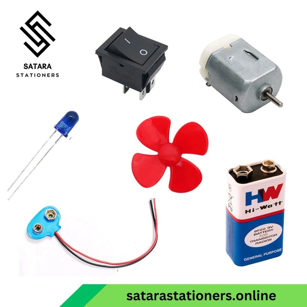 Battery, Motor, Fan, Switch, Wire, Led Kit