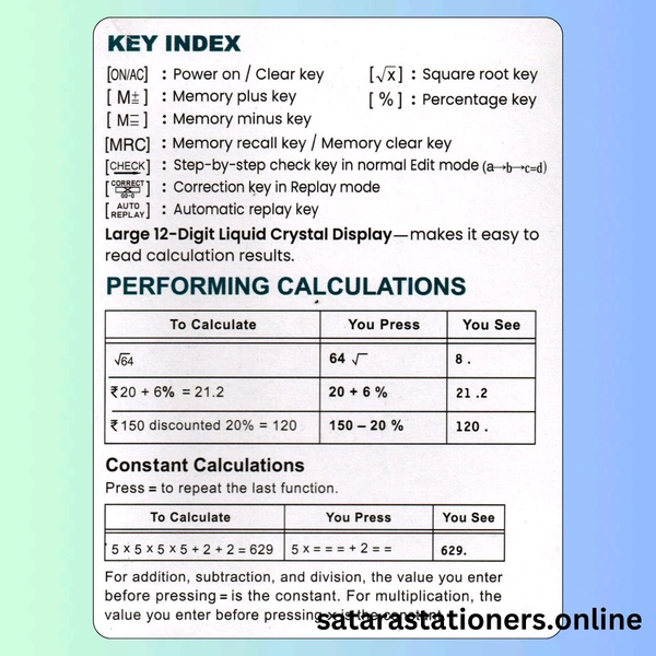 P & R Desktop Calculator | 12 Digits | 112 Steps 