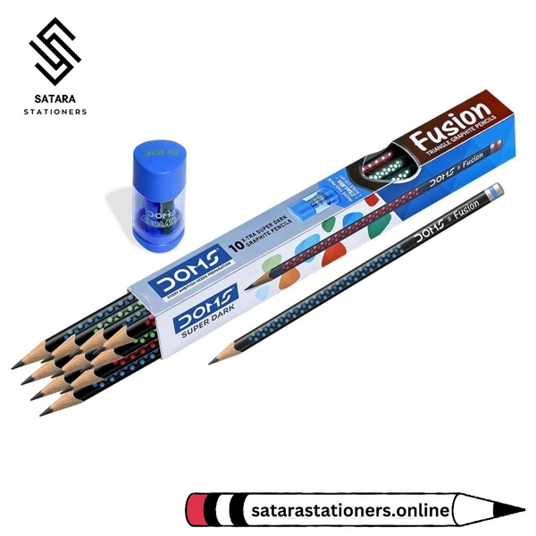 DOMS Fusion Xtra Super Dark Pencil | Pack Of 10 
