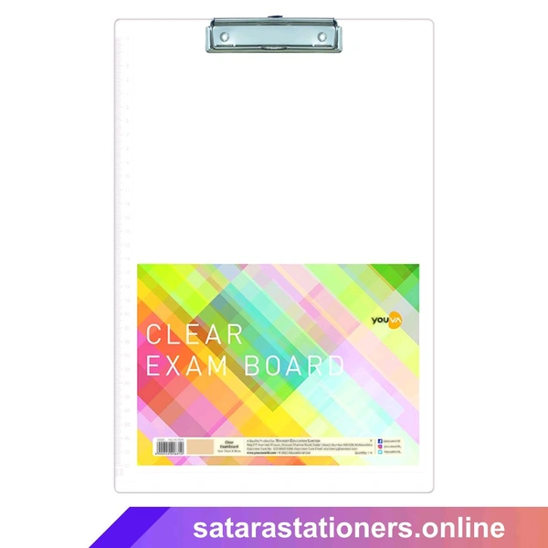 Youva Transparent Exam Board | 24 X 36 cm