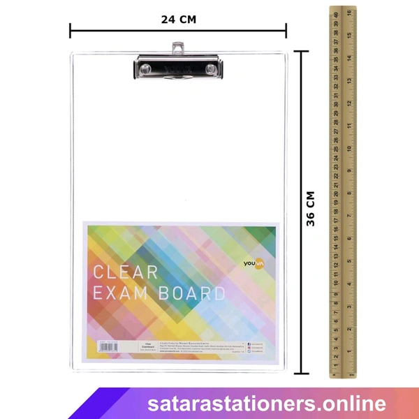 Youva Transparent Exam Board | 24 X 36 cm