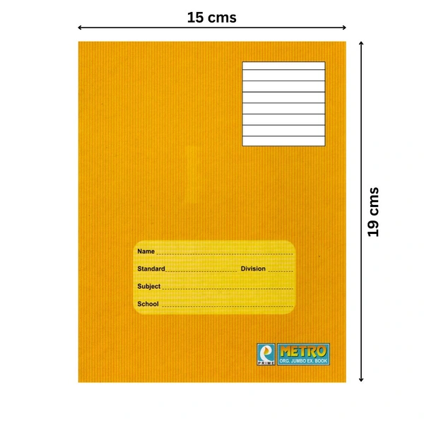 72 Pages Jumbo Gold Notebook - Single