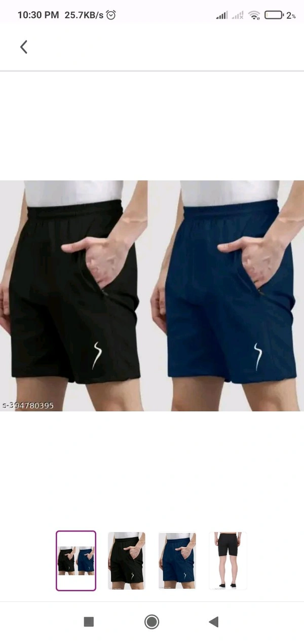 BTMZ regular fit lycra blend casual loung shots dual - Black, All Size