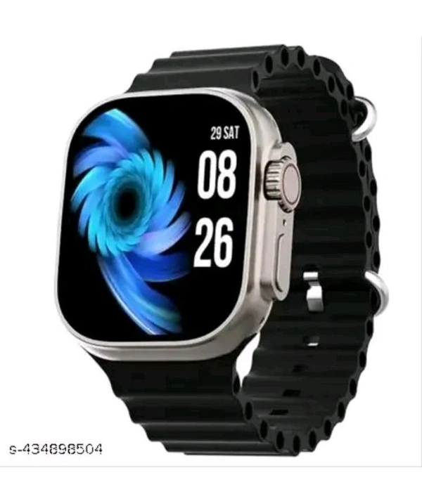 T800 Ultra Smart Watch with Beautiful Strap, Bluetoot - Black, Free Size