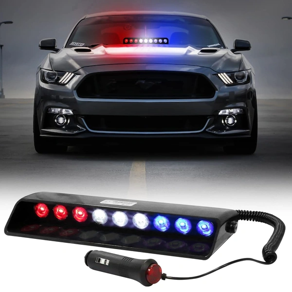 PCR Light Red,blue & white windshield 