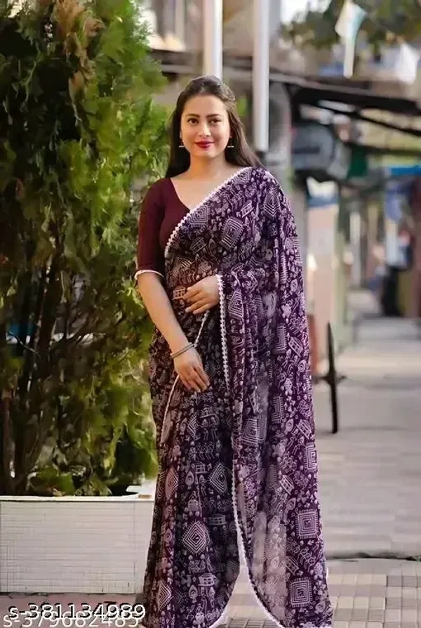 Georgette Saree Georgette Ka Saree - Free Size