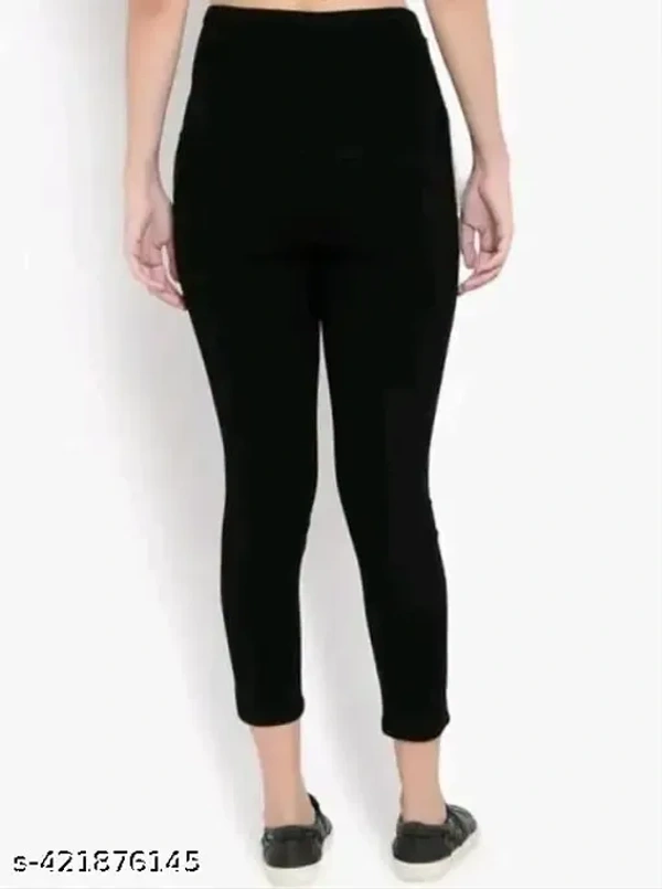 BLACK 5 BUTTON BLACK JEANS. - 26