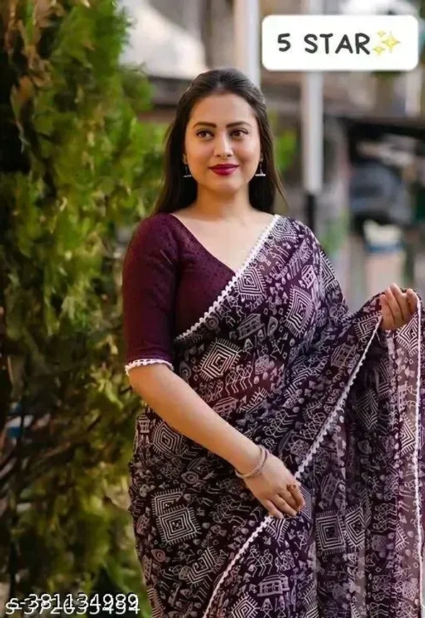Georgette Saree Georgette Ka Saree - Free Size