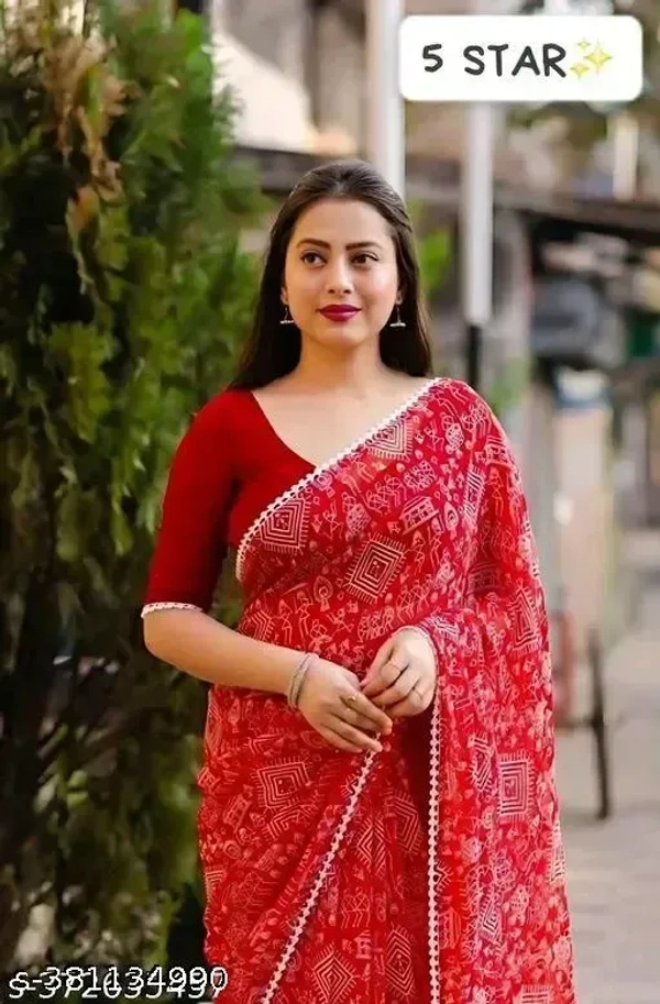 Georgette Saree Georgette Ka Saree - Free Size