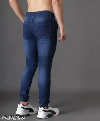 Zaysh Men's Dyed/Washed Dark Blue Jeans - 36