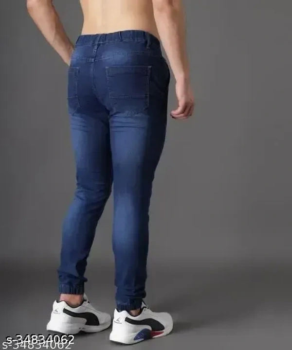 Zaysh Men's Dyed/Washed Dark Blue Jeans - 36