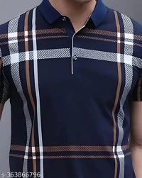 AOOSH Men's Checked Polo Black Tshirts - XL