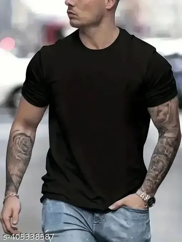 Men'S Fashion Short Sleeves T-Shirt | Black Casual Wear Men'S Tee | Men'S Streetwear T-Shirt | Polyester Summer Tee Collection For Men'S | Trendy Designs T-Shirt For Men'S |