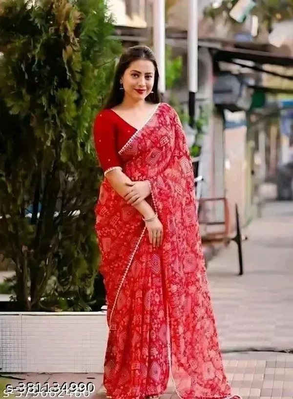 Georgette Saree Georgette Ka Saree - Free Size